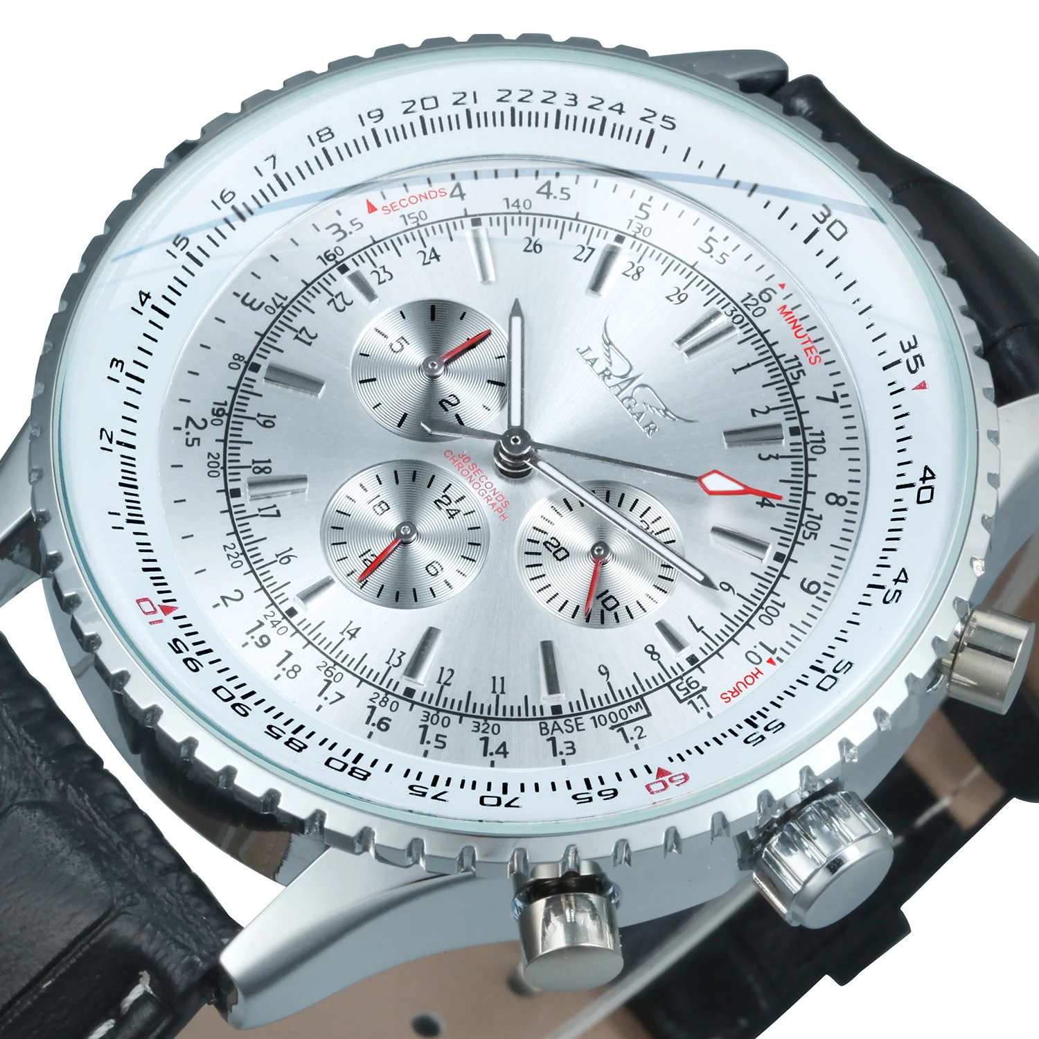 JARAGAR Sports Automatic Watch for Men Multifunction Sub-Dials Mechanical Watches Top Brand Luxury Leather Strap Wristwatches