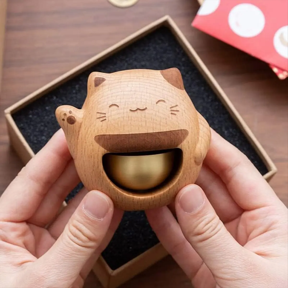 (AIMA) Shopkeepers Bell for Door Opening,Butter Chimes When Opens Chime Bells Box Being Wood Style Brass Doorbell Ring,Home