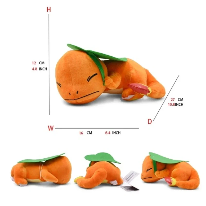 Pokemon Sleeping Charmander ตุ๊กตา Plush การ์ตูนหมอนโซฟาเครื่องประดับตกแต่งเด็ก Soothing ของเล่นคริสต์มาสของขวัญ