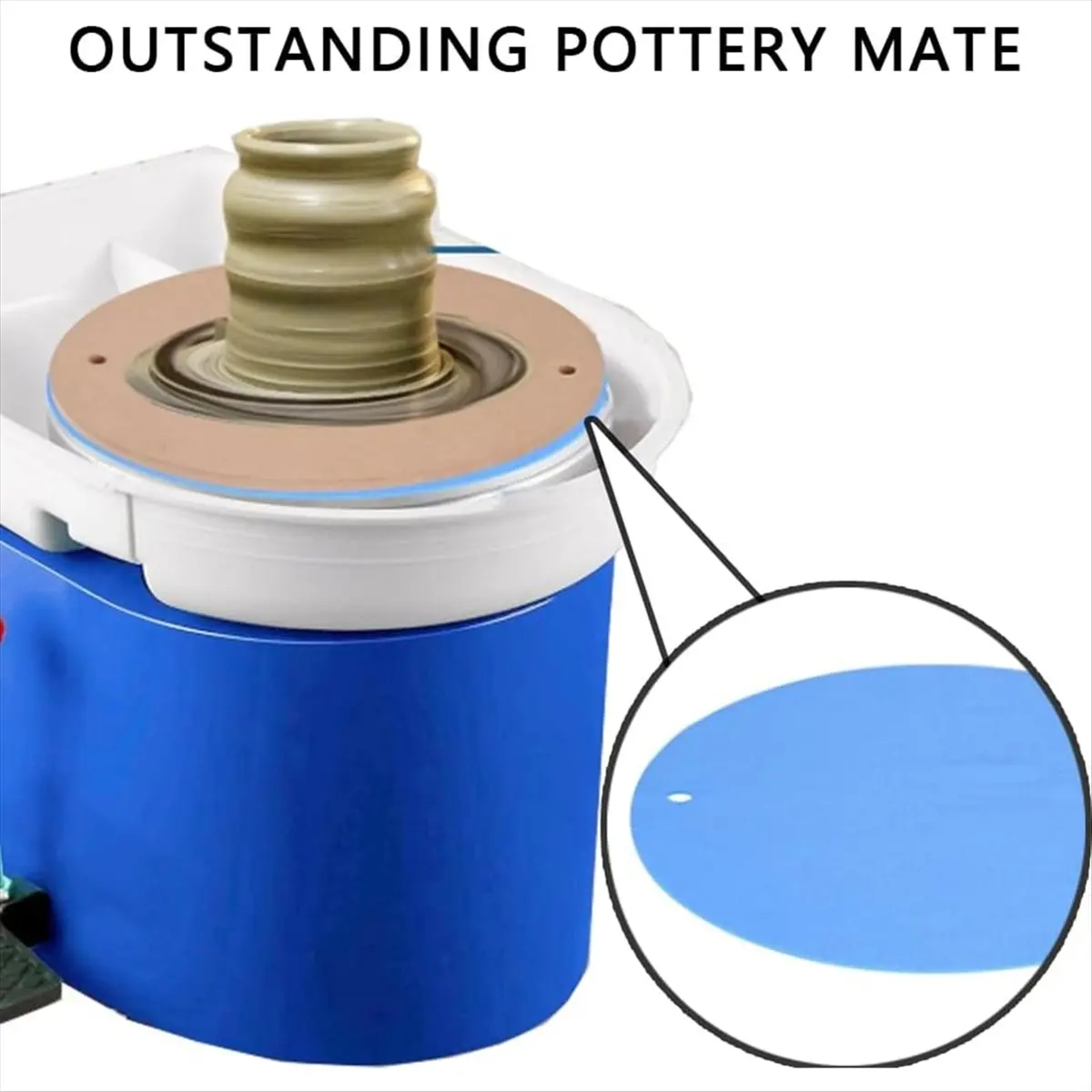 【2026 TOP Global】▼△◑12 Inch BatMate for Pottery and 1pc Telescopic Ceramic Stick, Round Clay Throwing Cloth for Making Pottery C