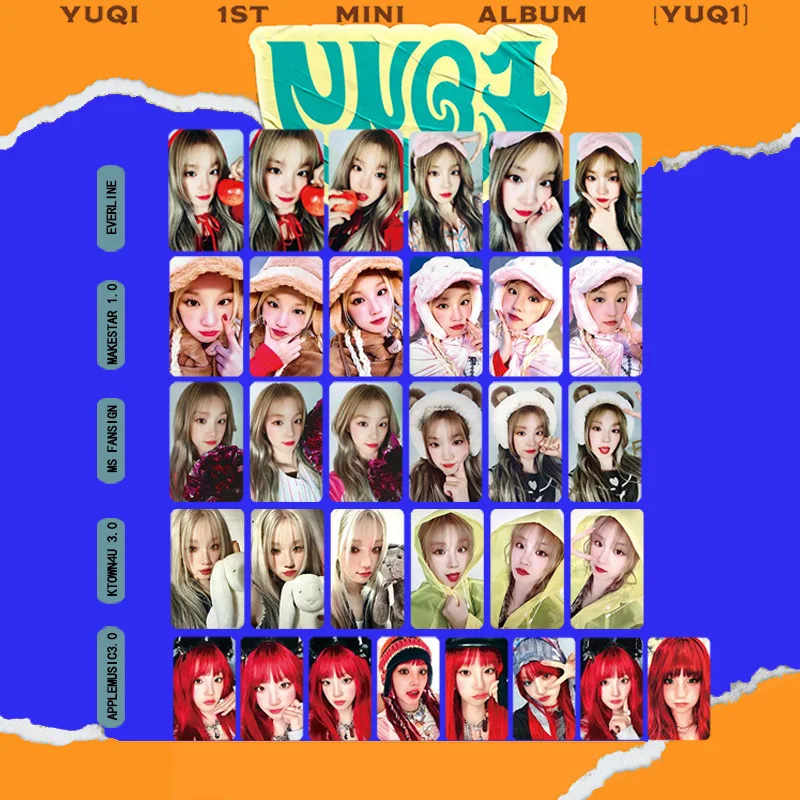 6pcs/set Kpop GIDLE Girl YUQI SONG YUQI SOLO Special Signing 1st Mini Album[YUQ1] K4 AM SW LOMO Card Photo Card Postcard Gift