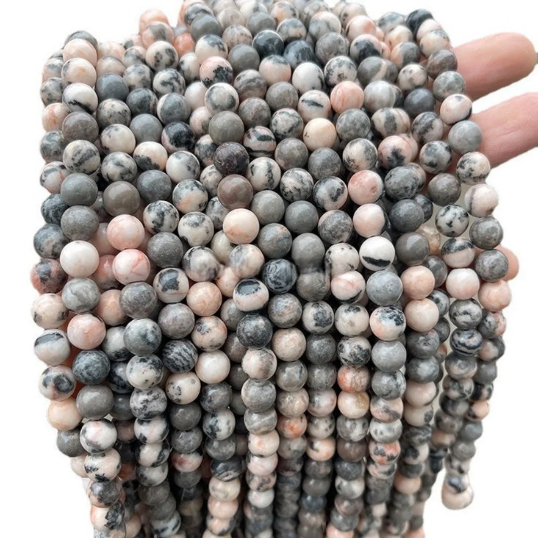

4/6/8/10mmm Pink Zebra Jasper beads, Natural Round Semi Precious Stone Smooth Pink Zebra Jasper beads, for making DIY jewelry