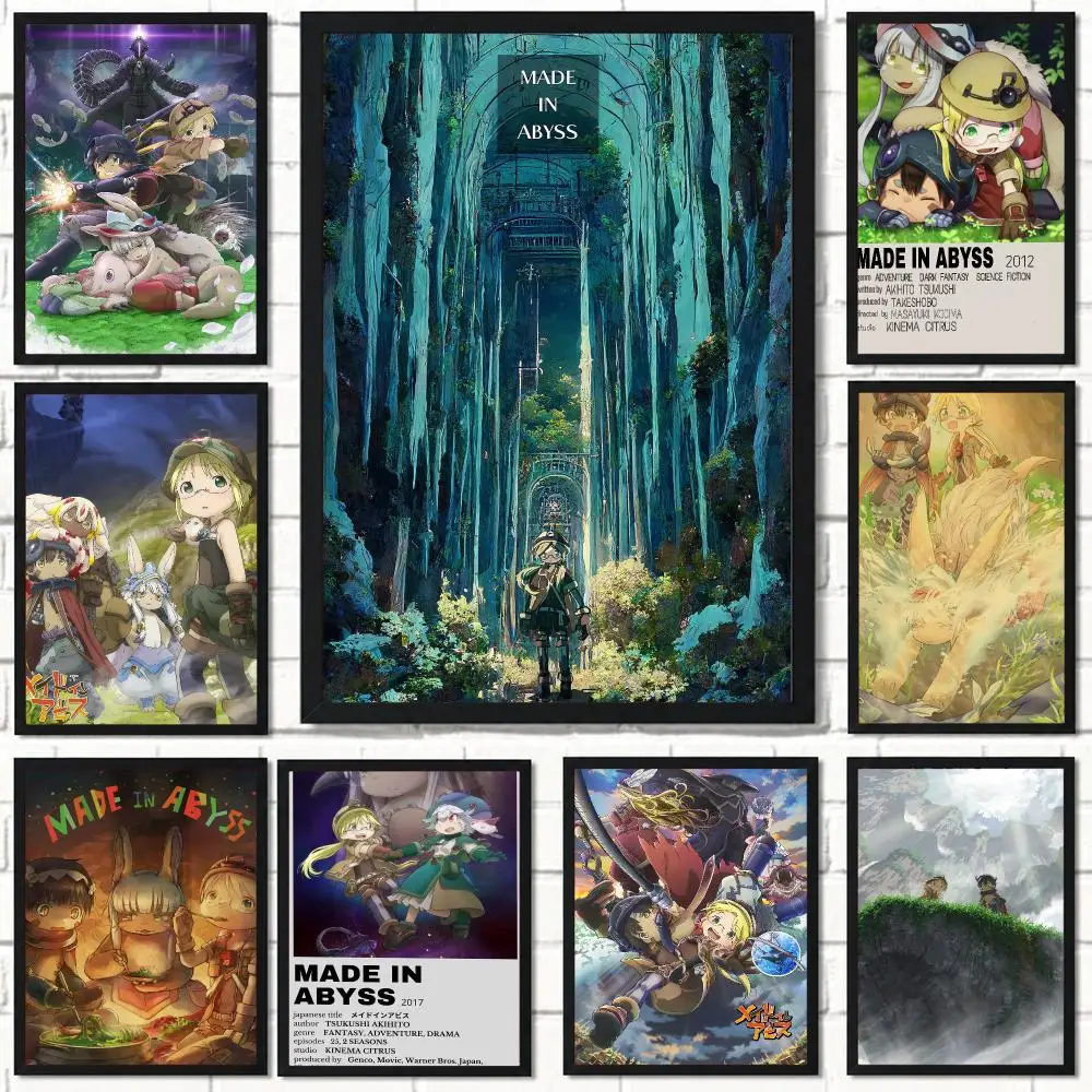 anime M-Made in Abyss-S Poster Self Adhesive Wall Decor for Modern Home Cafe Office and Bar