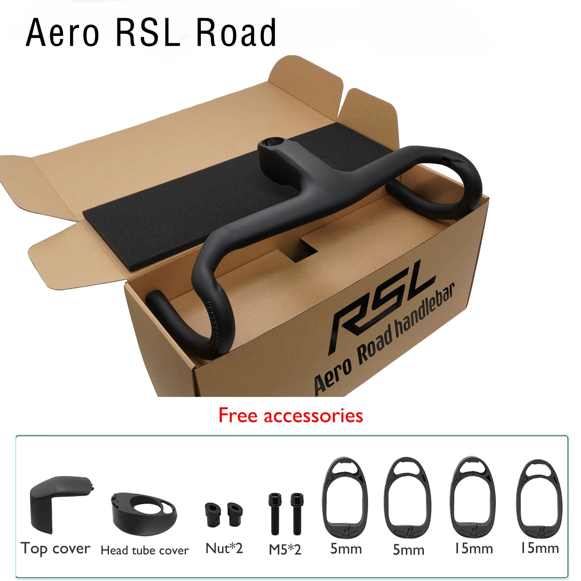 

RSL road integrated handlebar, aviation, stem angle -7degrees,full carbon fiber handlebar 28.6mm,bicycle handle For eng8
