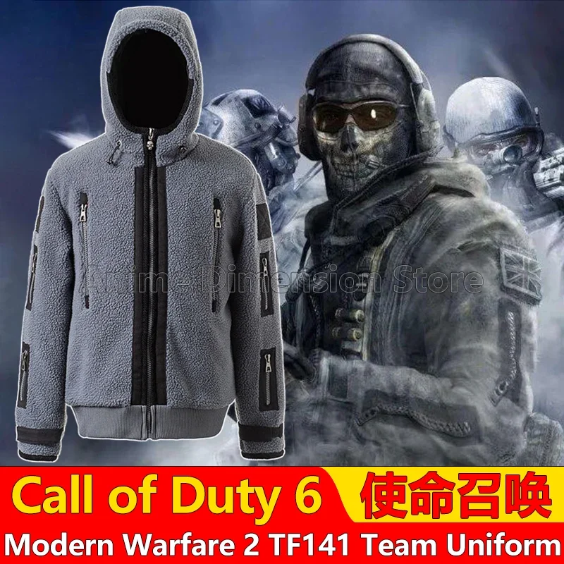 

Simon Riley Ghost Cosplay Costumes Hoodies Coat Game Call of Duty 6 Combat Uniform TF 141 Halloween Carnival Outfit For Men