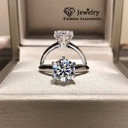 CC 2 Carat Ring Silver Color Wedding Rings For Women Cubic Zircon Bridal Jewelry Engagement Fashion Anel Drop Shipping CC1611