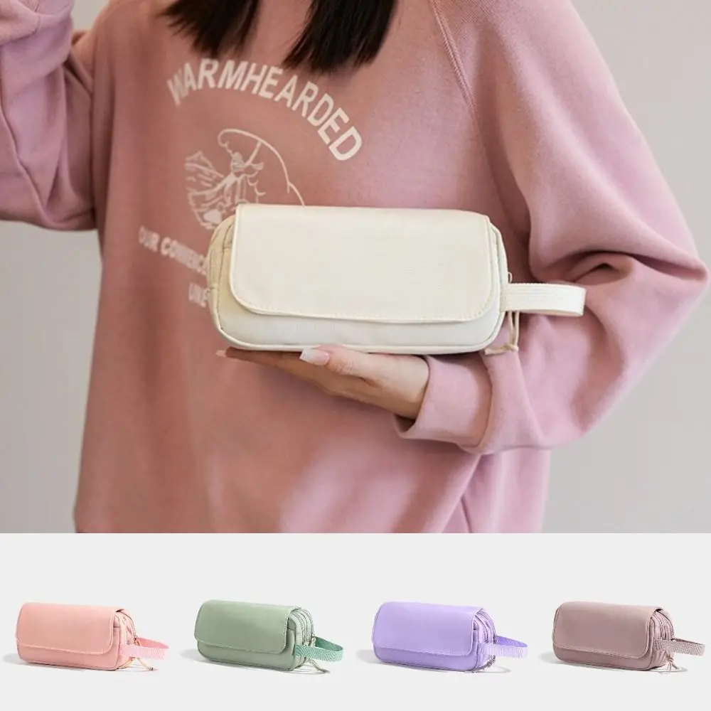 

Портативная косметичка с клапаном в корейском стиле, большая вместительная дорожная сумка для туалетных принадлежностей с двойной молнией, сумка для мытья ручек, женская сумка для мелких предметов