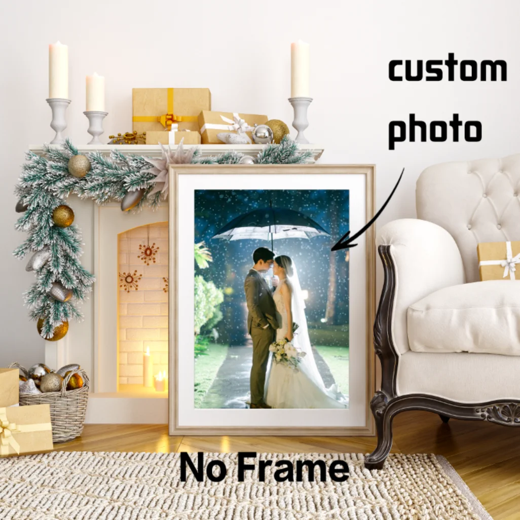 شخصية قماش طباعة HD زوجين صور فرملس تخصيص صورتك شخصية جدار ملصق فني صالون صور ديكور المنزل