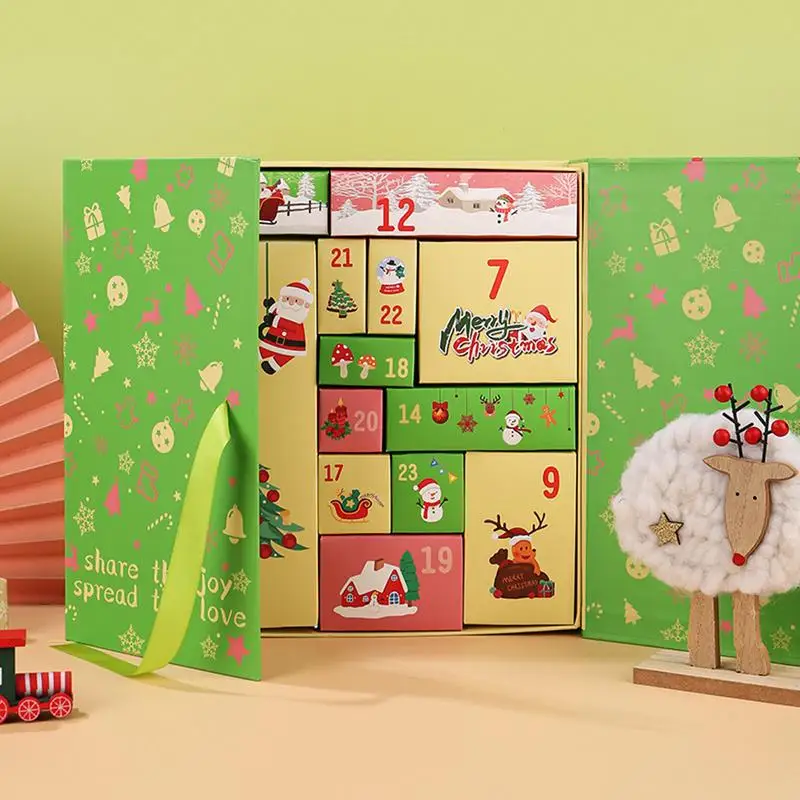 Christmas gift box Christmas countdown calendar Christmas advent calendar gift filling box Candy Chocolate Packaging Cookies Box