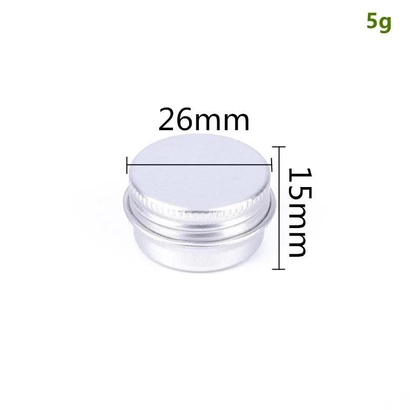 200 X Aluminum Cosmetic Packaging Tins 5g Mini Empty Silver Aluminum Cans Round Candle Spice Tins Cans with Screw Lid Containers