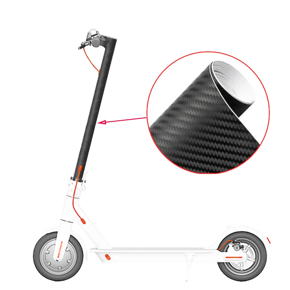 Adesivi 3D in fibra di carbonio 30cm x 127cm per Xiaomi M365 Pro Scooter elettrico decorazione decalcomania copertura adesivo avvolgere accessori per la pelle