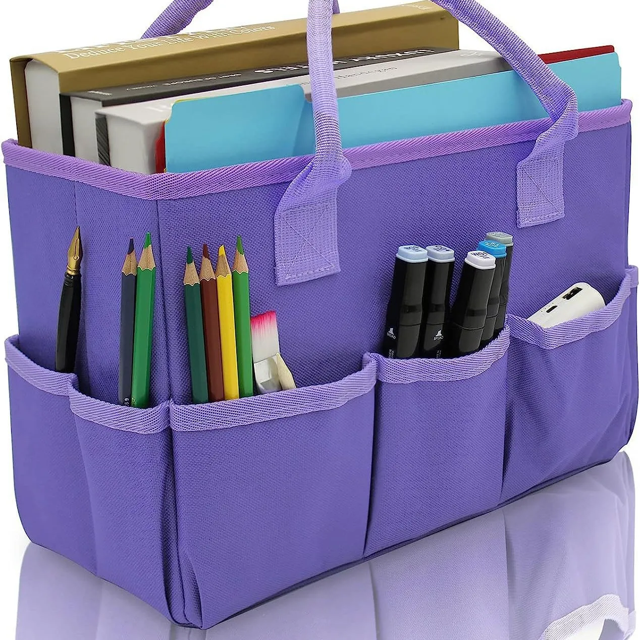 Art Supplies Organizer Bag Art Storage Foldable Gardening Tool Bag Stationery Organizer Storage Case Oxford Cloth Portable Tote