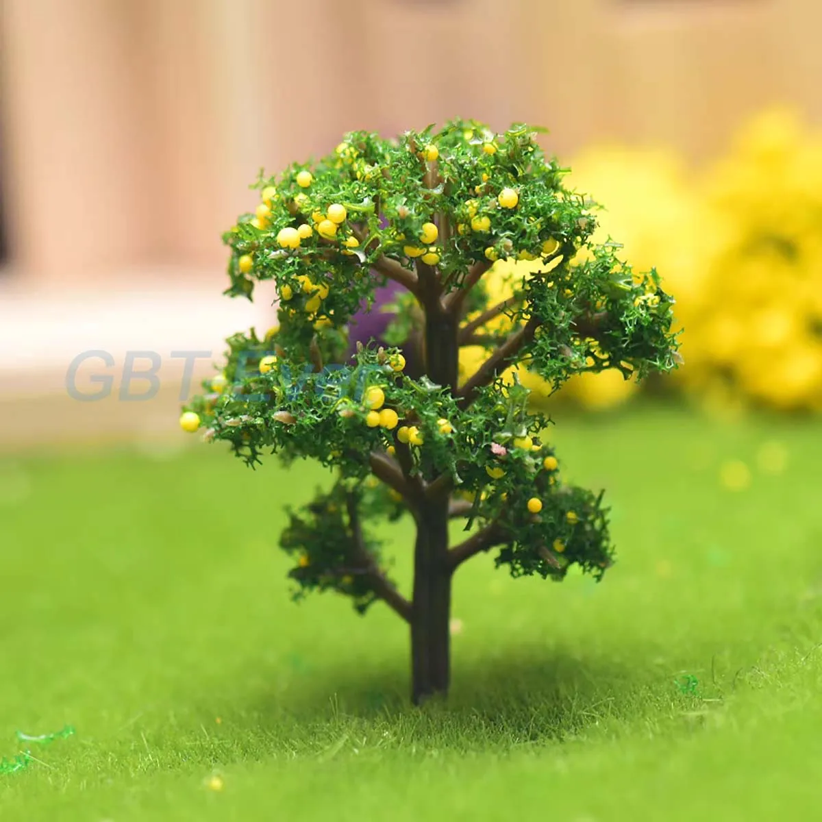 2Pcs Miniature Simulation Farm Decor Accessories Plastic Fruit Tree Models Garden Park Train Railroad Scenery Landscape Decor