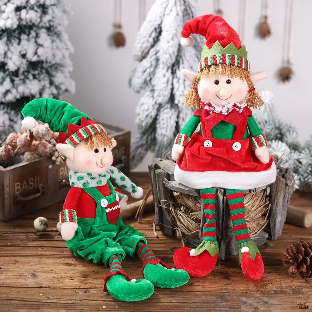 

Children's Big Size Boys and Girl Hanging Leg Ornaments Photo Props Stuffed Doll Christmas Decoration Elf Toy Dolls Plush Doll