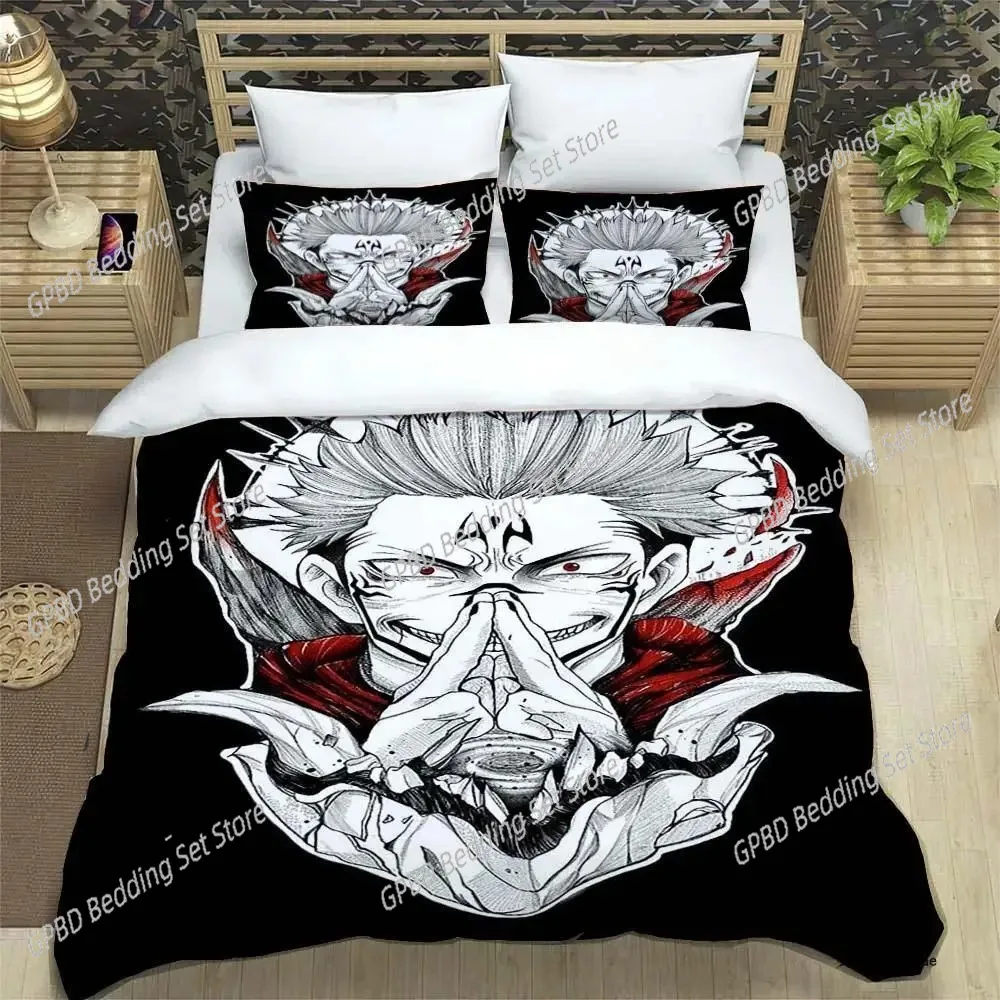 

3D Anime Jujutsu Kaisen Satoru Gojo Christmas Gift King Twin Double Child Bedding Set Microfiber or Polyester Duvet Cover Set