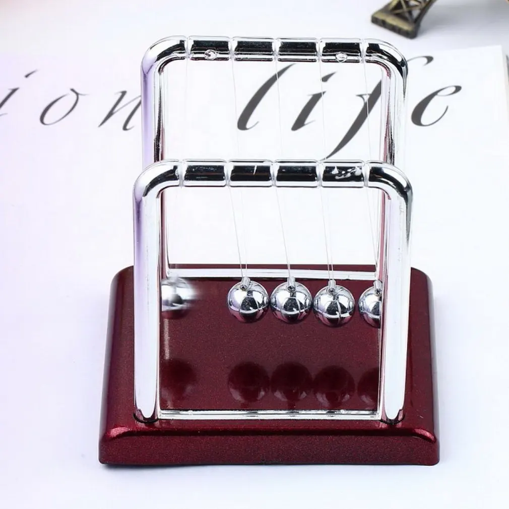 1Pc Newton Cradle wyrównać piłkę szkolne materiały dydaktyczne wahadło fizyczne pulpit żelaza wyrównać piłkę bombki Home Decoration