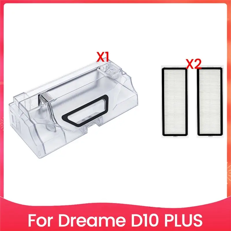 A36T-3PCS Vacuum Cleaner Dust Box And Filter Accessories For Dreame D10 Plus Vacuum Cleaner Accessories Replacement Parts