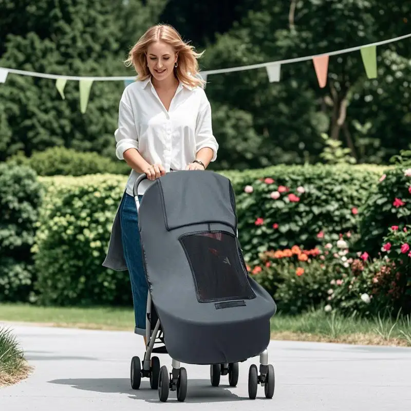 Stroller Sun Shade Rain Cover for Pushchair Pram UV Protection Sunshade Pushchair Attachment for Daily Travel Picnic Camping