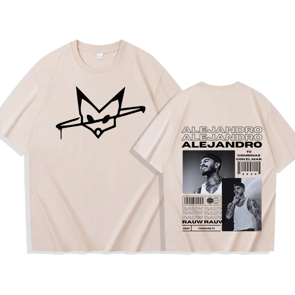 Rauw Alejandro Coca Nuestra T-Shirts Harajuku Hip Hop O-Neck Short Sleeve Shirts