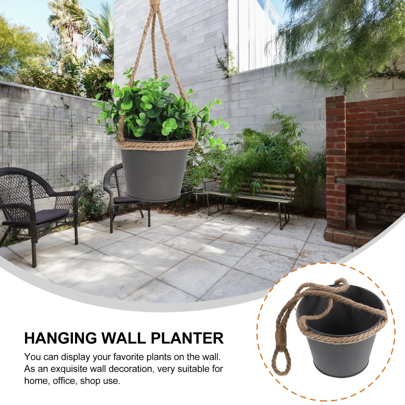 

Rustic Balcony Hanging Wall Planter Flower Pot Indoor Outdoor Wall Mounted Plant Holder Succulent Plant Pot Garden Planters