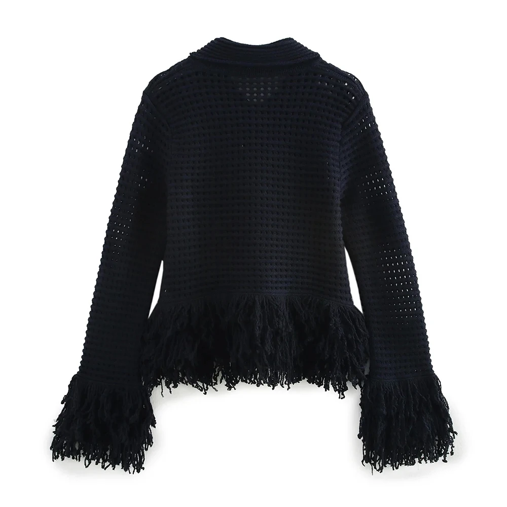 الملابس الأوروبية والأمريكية عبر الحدود Aliexpress Ins أزياء شعبية متعددة الاستخدامات شرابة تريكو + بدلة تنورة