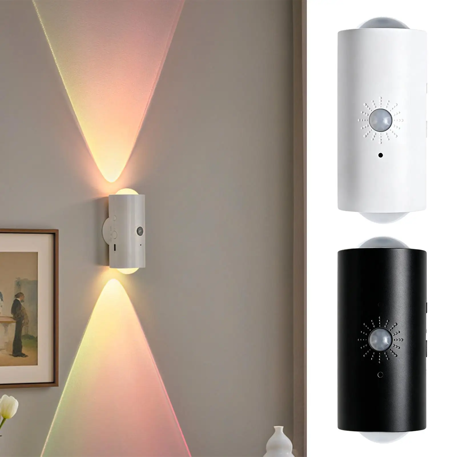 Wall Lamp 16-Color Rechargeable Battery Magnetic Decor LED Motion Sensor Night Lamp For Bedroom Dorm Apartment Steps Hallway