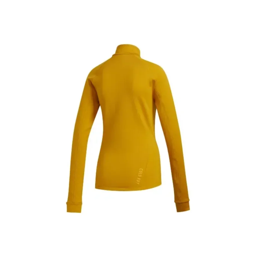 Adidas Women's Training Comfort Solid Colour Sports Fashion Casual Long Sleeve T-Shirt Yellow