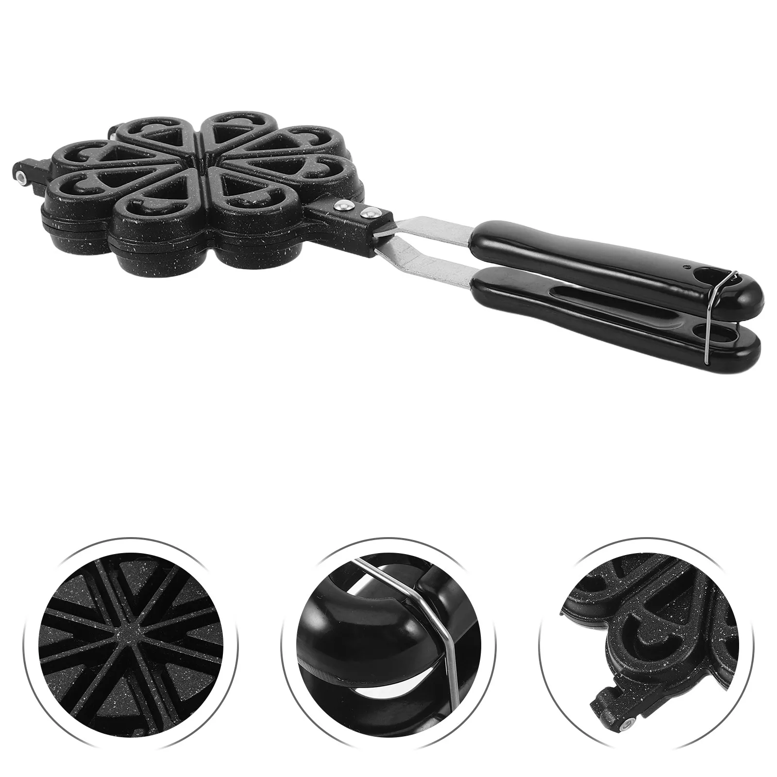 Aluminum Heart Shaped Waffle Pan Non-Stick Easy Clean Baking Mold for Romantic 's Day Crispy Waffles Holiday