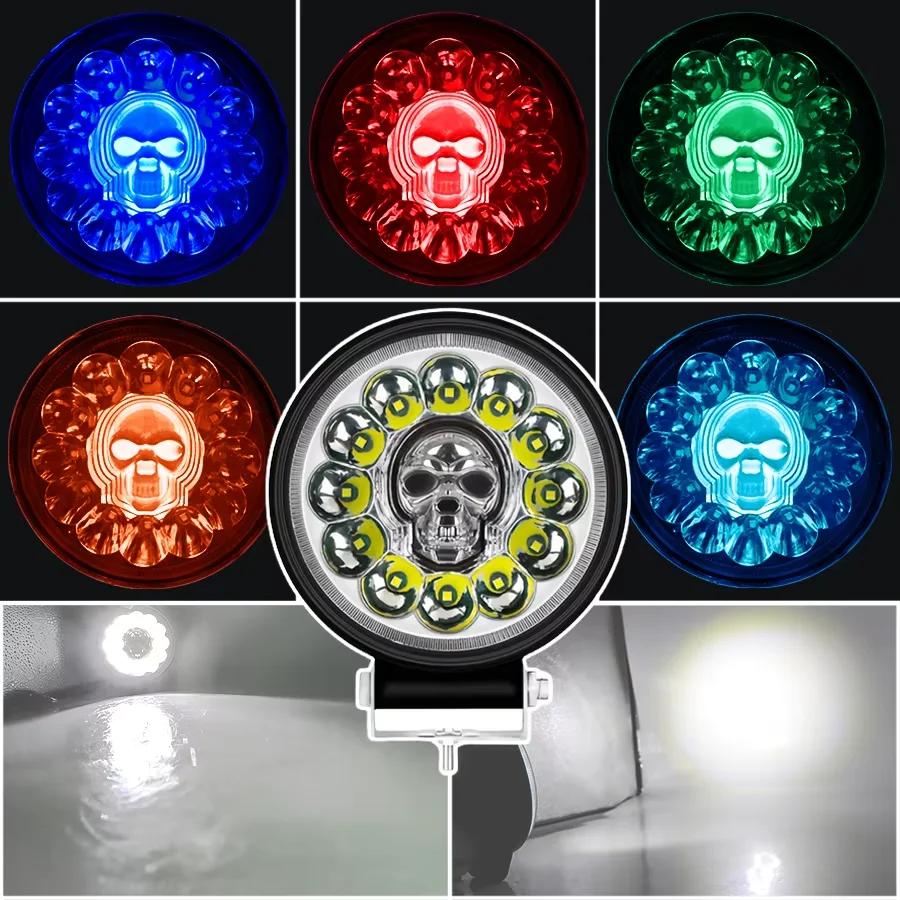

4inch RGB 12V 24V LED Work Light Bar for Car Motorcycle Spot Off Road 4x4 Truck SUV Boat ATV Tractor Headlight Driving lights