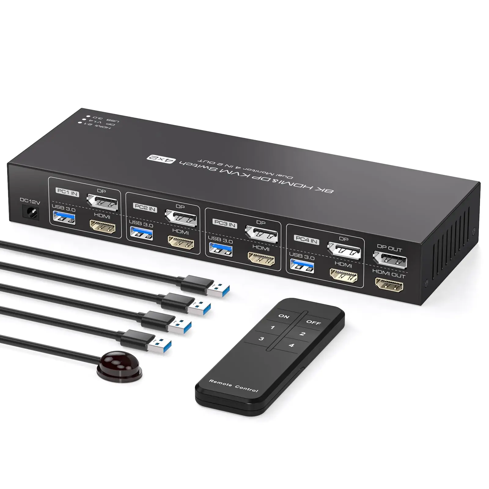 Imagem -01 - Switch Kvm Hdmi para Computadores 8k Display Monitores Switches Kvm Monitor Duplo para Compartilhamento de pc Monitores e Dispositivos Usb 3.0 switch kvm hdmi para computadores 8k display monitores switches kvm monitor duplo para compartilhamento de pc monitores e dispositivos usb 30 01