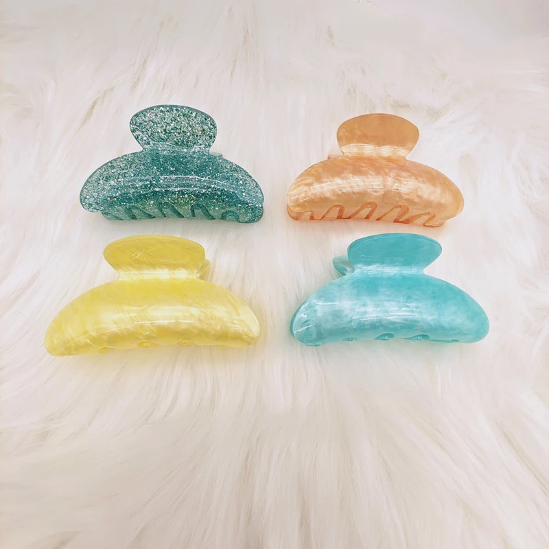 Vintage Hair Clips For Girls Claw Clip New Marble Textured Barrette Shark Clip For Women Hair Accessories