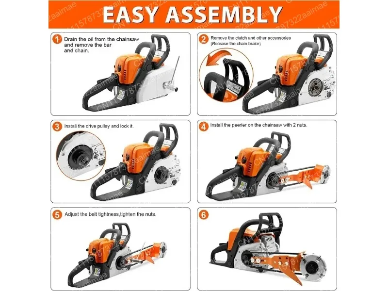 Belt Driven Chainsaw Attachment Wood Carving Tool Portable Durable Balanced Grooving Planer Cutter