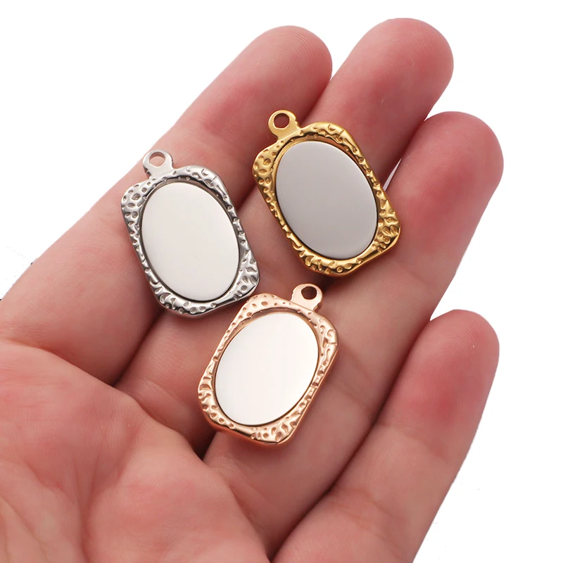 

2pcs/lot 17x28mm Mirror Polished Stainless Steel Rectangle Mirror Charms Fit Bracelets Necklace DIY Metal Jewelry Making