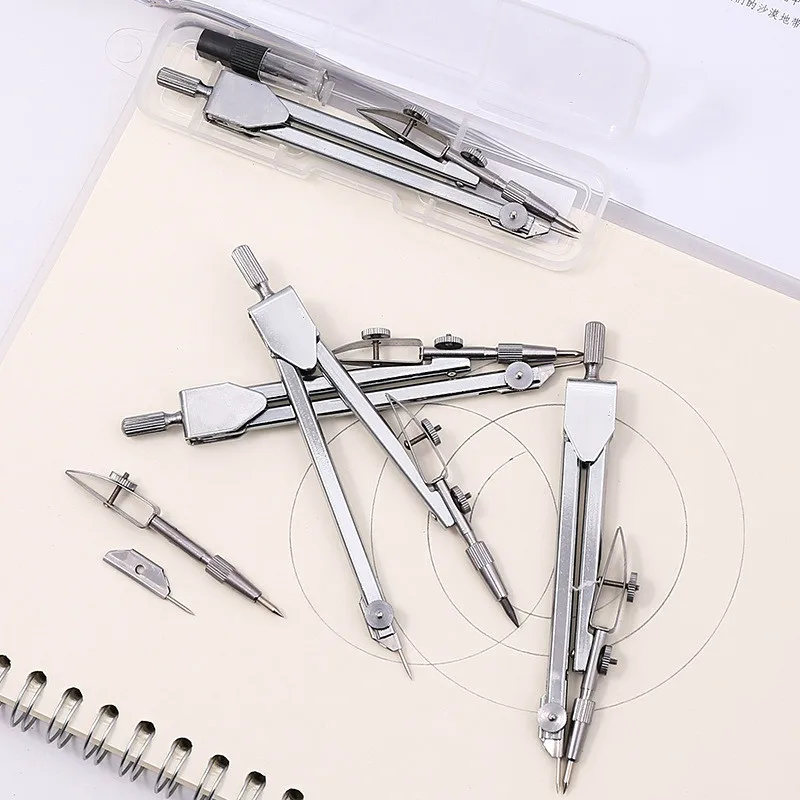 Stainless Steel Drawing Compass Math Geometry Tools for Circles Office School Supplies for Student Stationery (Included Box)