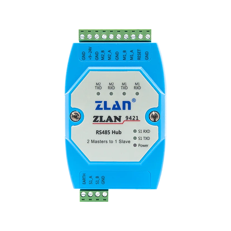 Repetidor de carril multimaster-one-slave/one-master-two-slave cached rs485 hub Modbus multimaster 485hubZLAN9421