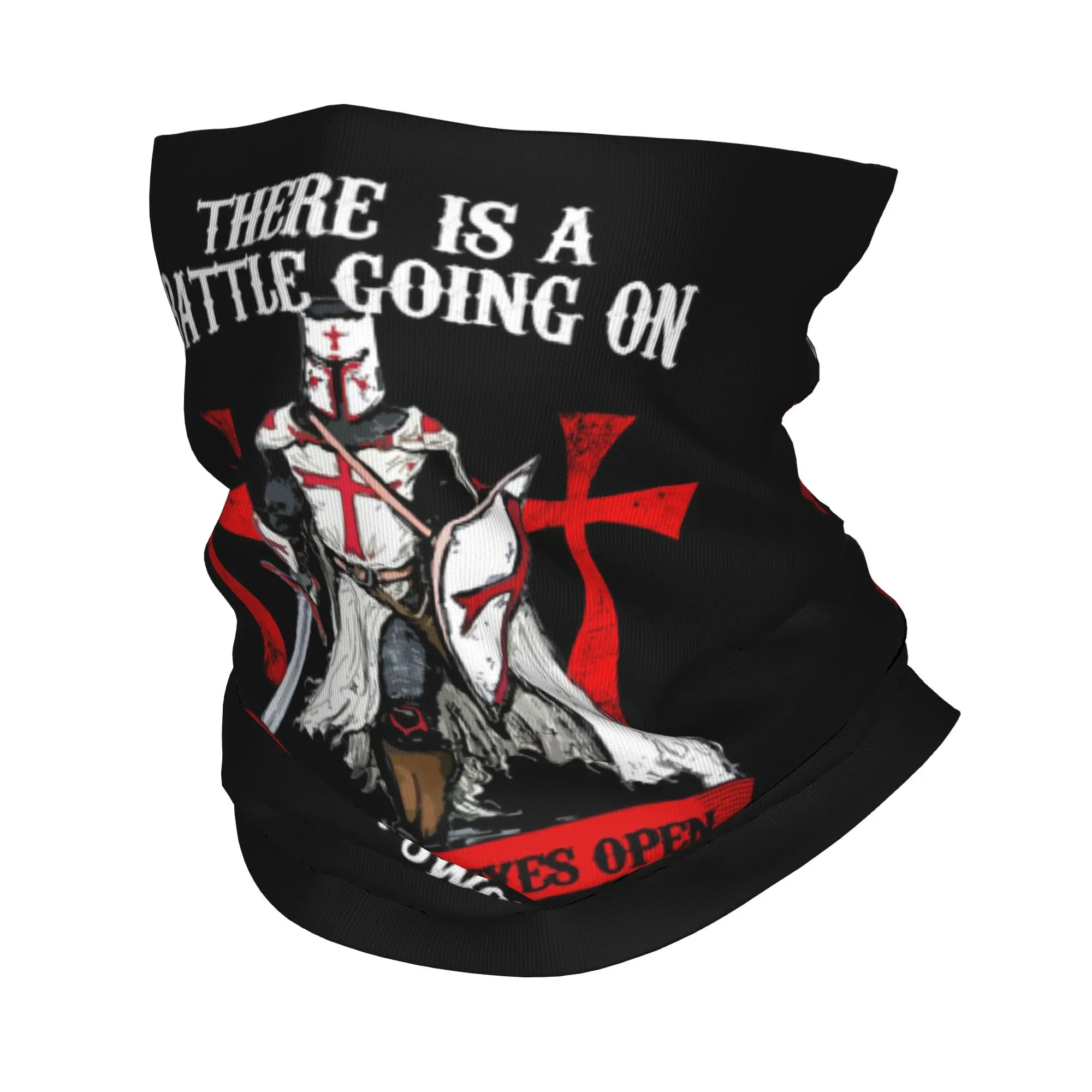 

Templars Flag with There Is a Battle Going On Print Bandana Neck Gaiter Printed Mask Scarf Face Mask Cycling Unisex Adult