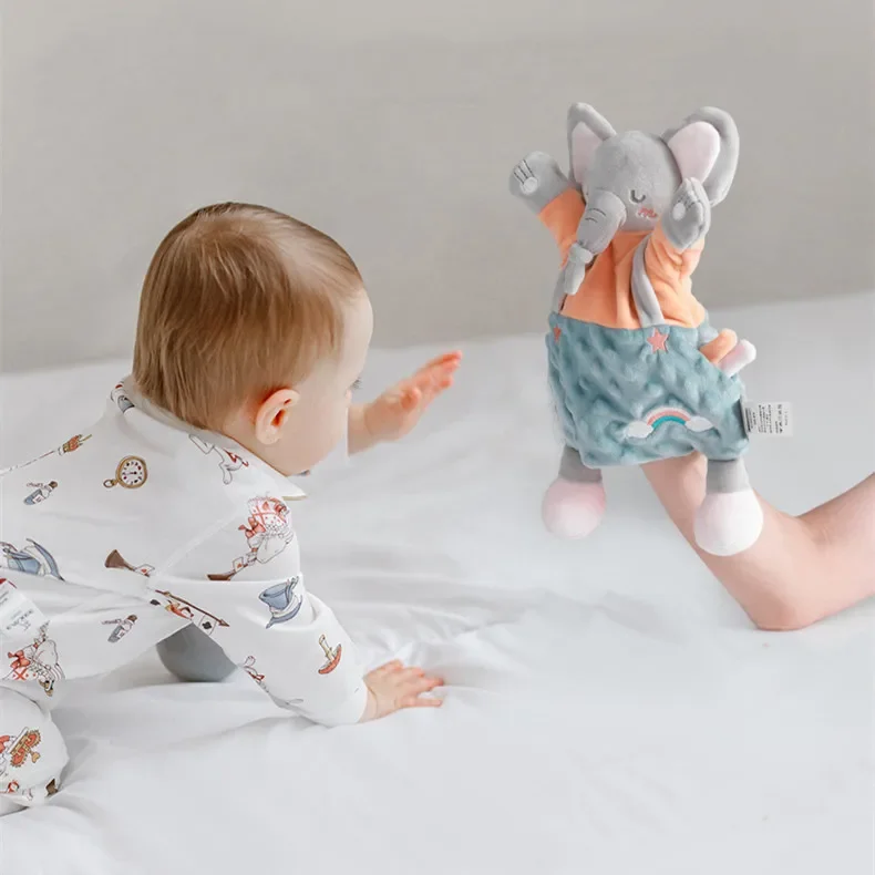 35cm Lion pig Elephant Plush Toy Comforter soothing baby Toys Hand Puppet Baby Stuffed Animals doll Christmas Gift For Kids