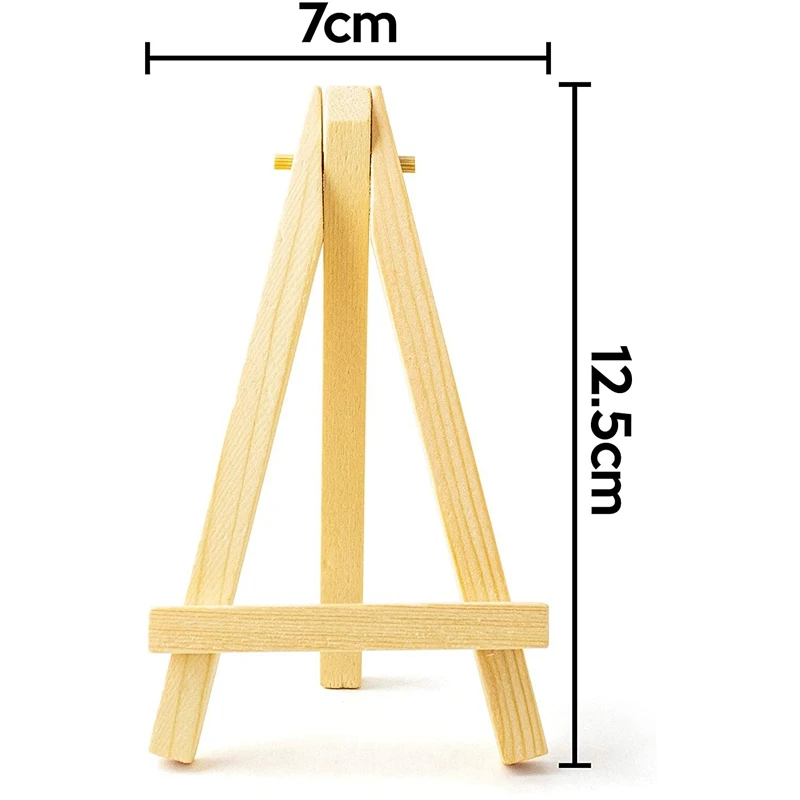 100 sztuk Mini 5 Cal drewniane sztalugi. Wizytówki, wyświetlanie zdjęć, małe płótna, sztuka i rzemiosło DIY w klasie