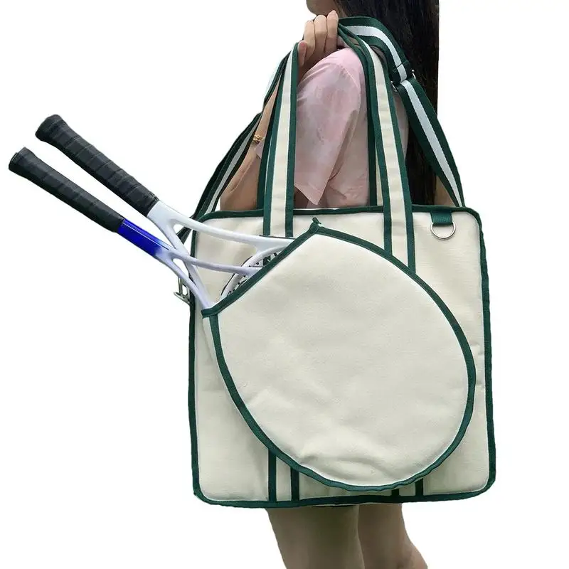 

Tennis Bag | Canvas Tennis Racquet Should Bag | Large Canvas Tennis Bag Tennis Badminton Racquet Should Tote Bag for Men Women