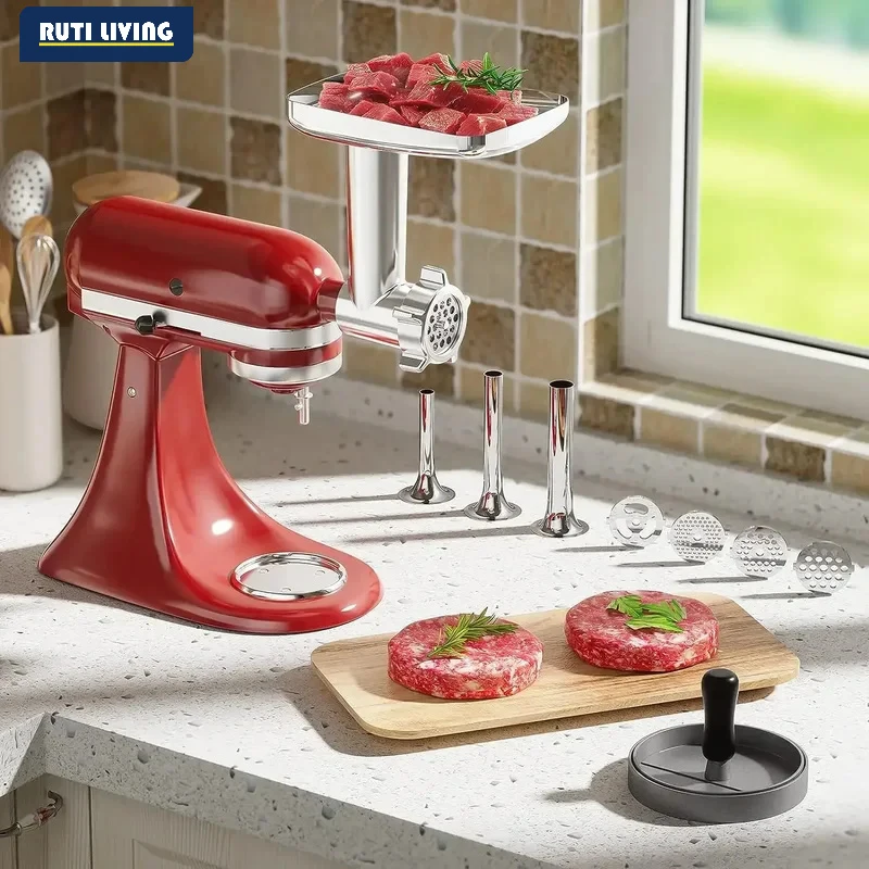 Metal Food Grinder Attachments for all KitchenAid chef and Cuisinart Stand Mixers SM-50 Series. Meat Grinders, Sausage Stuff