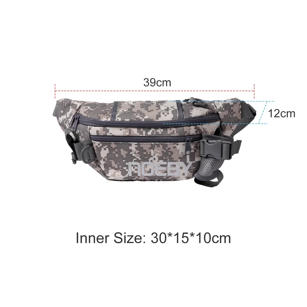 Noeby Leather Nylon Hip Pack Fishing Bag Inner Size 30x15x10cm Fishing Tools Package Boat Sea Fishing Tackle Outdoor Waist Bag