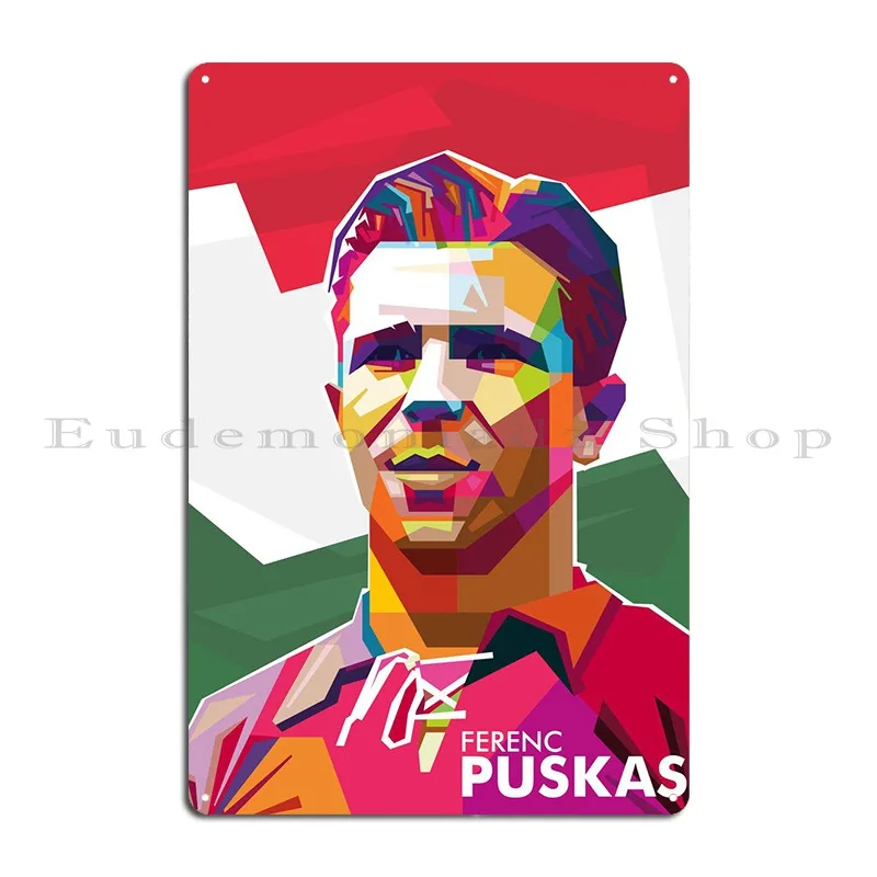 Ferenc Puskas Metal Sign Club Printed Club Tin Sign Poster