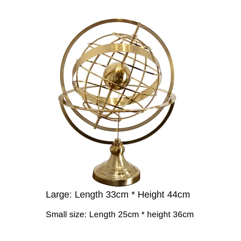 

Modern simple rotating globe ornament European decoration metal handicraft