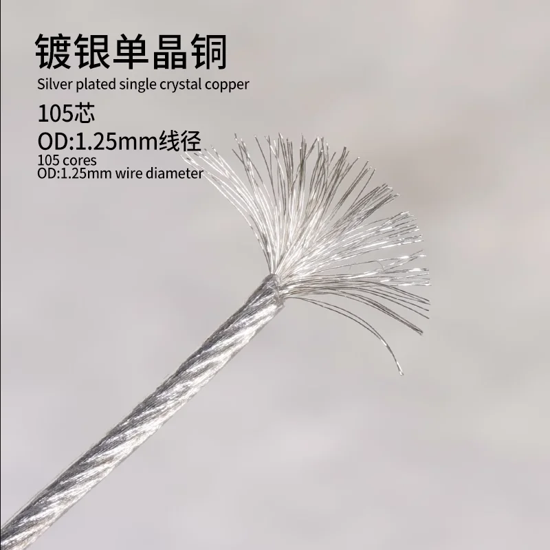 Filo di rame a cristallo singolo placcato argento 105core 1.25mm