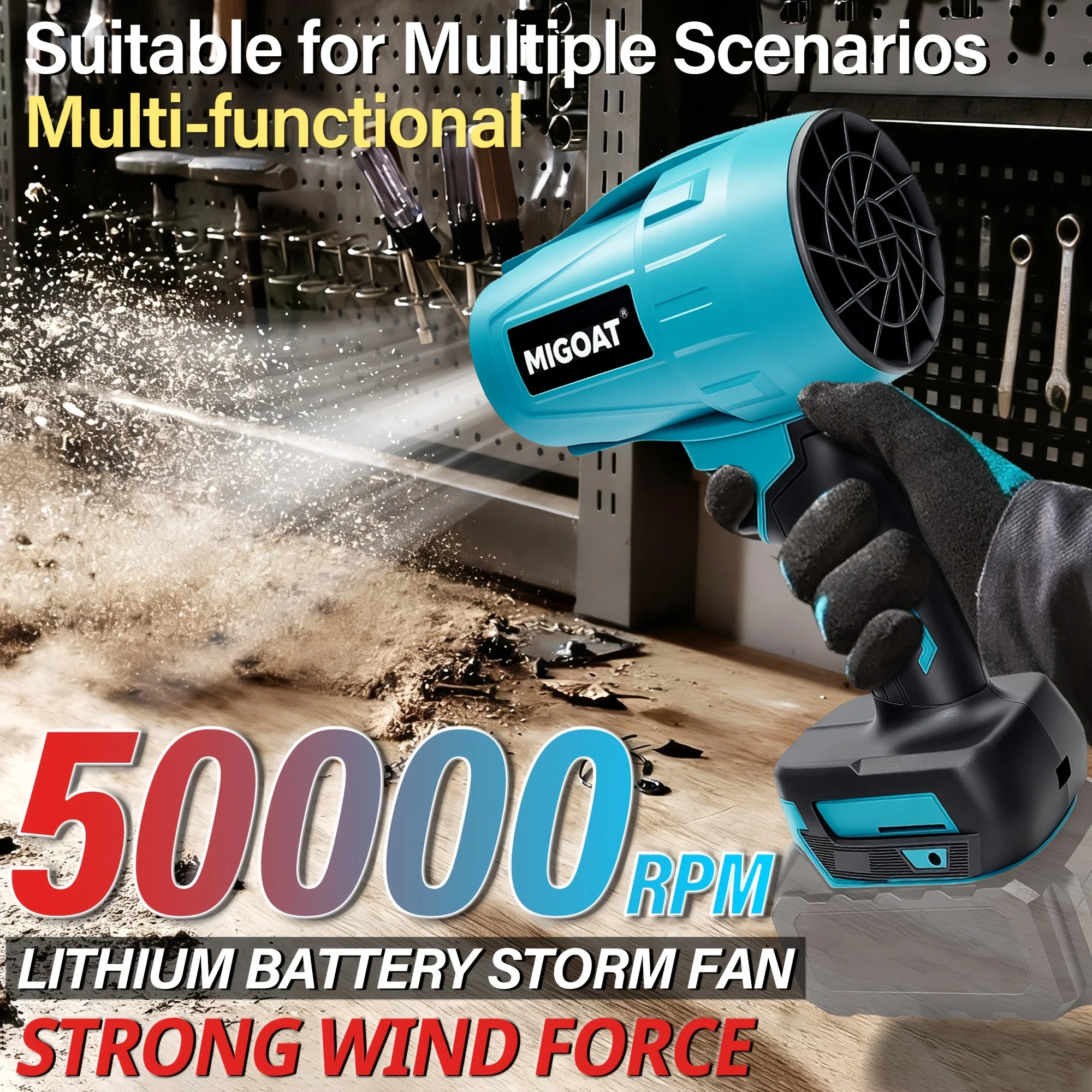 Cordless Electric Air Blower Dust Cleaner Brushless Motor for Car Home Garden Computer Use Compatible with Makita Battery Pin