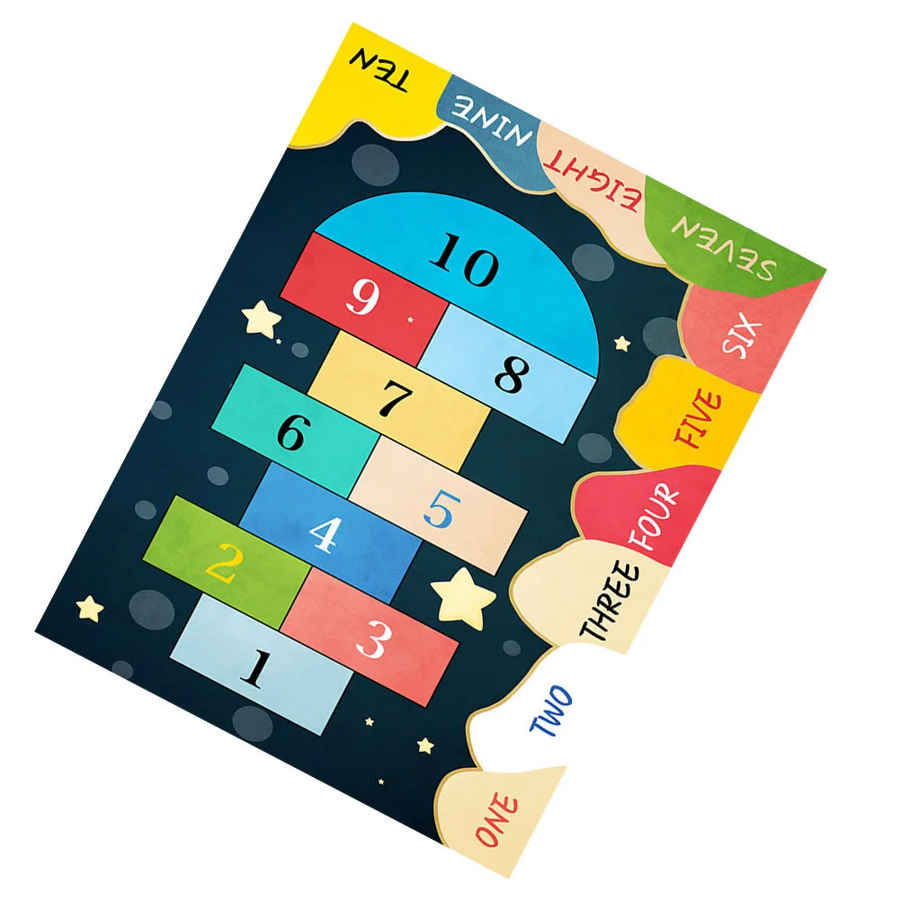

Hopscotch Floor Mat Room Rug Creative Hopscotch Ground Pad Anti-Skid Decorative Carpet for