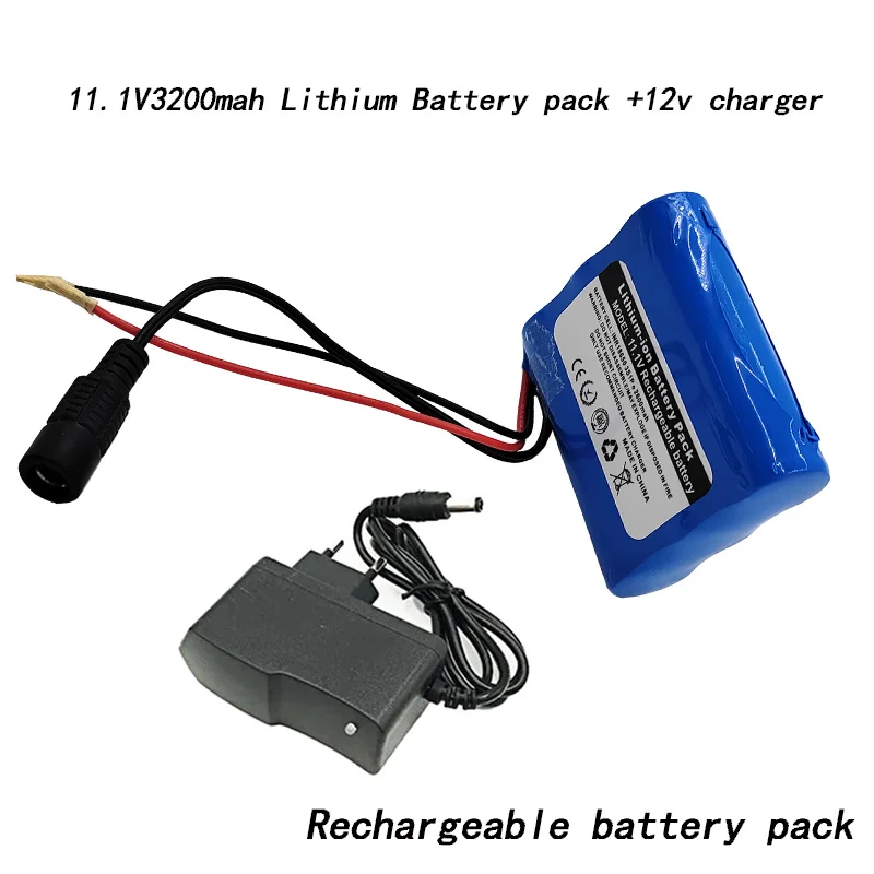 Rechargeable 12V3200mah Li-ion battery LED light router light cat bar light 18650 energy storage power supply