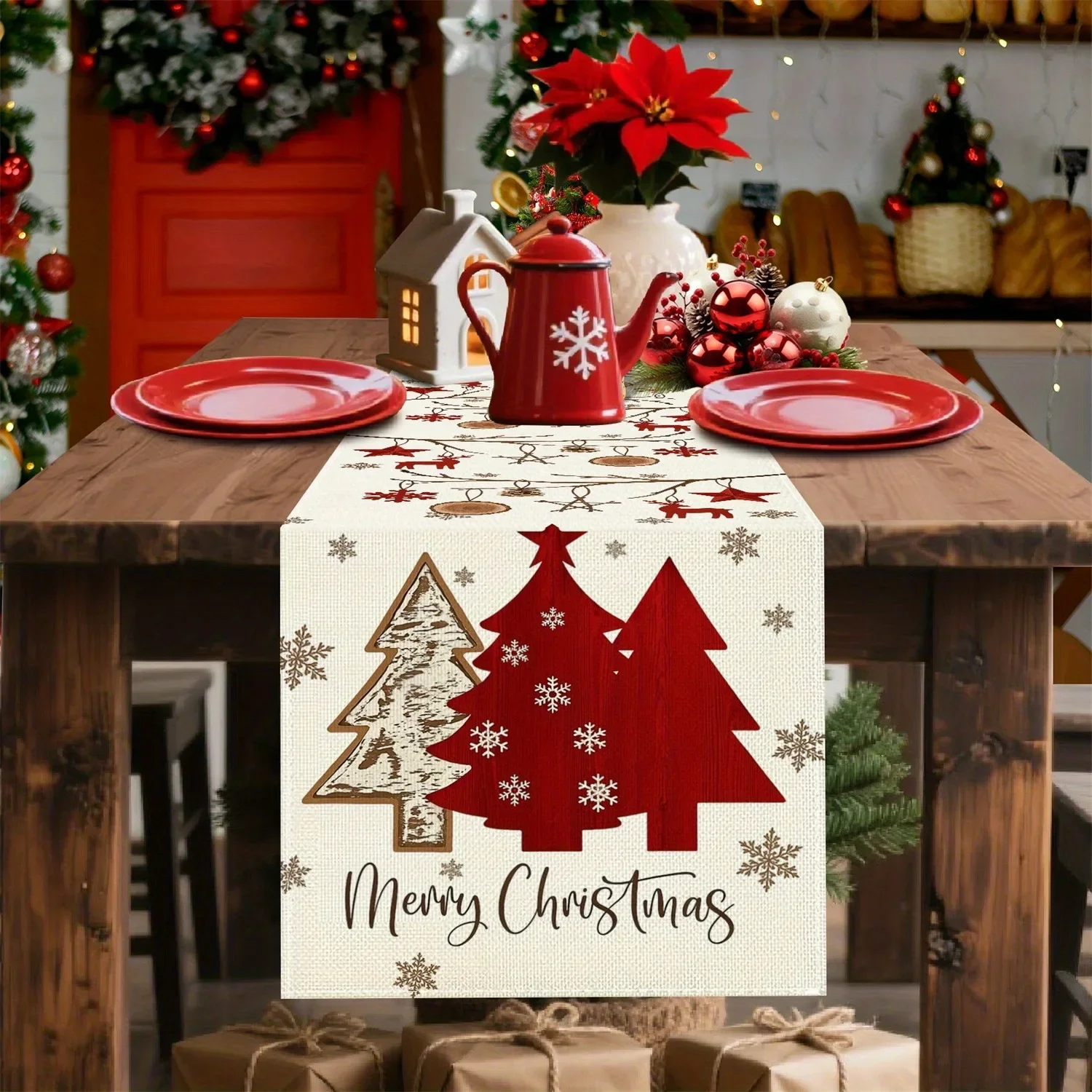 Christmas Table Decorations, Table Flags, Christmas Tree Branches, Snowflakes, Christmas Tree Patterns, Christmas Table Runners