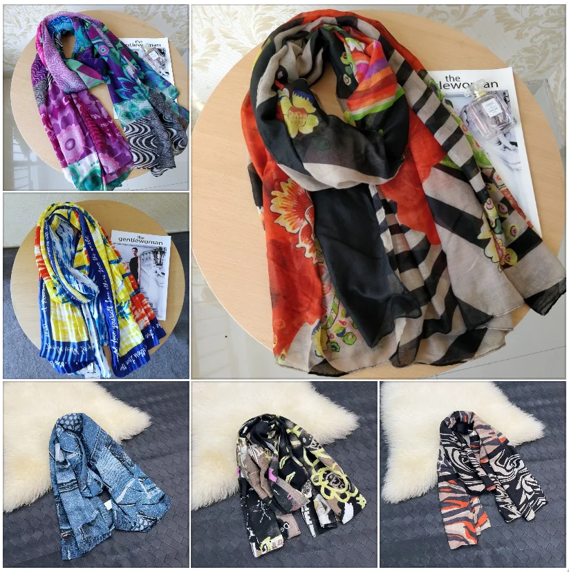 Foreign Trade Original Order Spanish Embroidery Printed Beach Sunshade Outdoor Decoration Autumn and Winter Warm Women's Scarf
