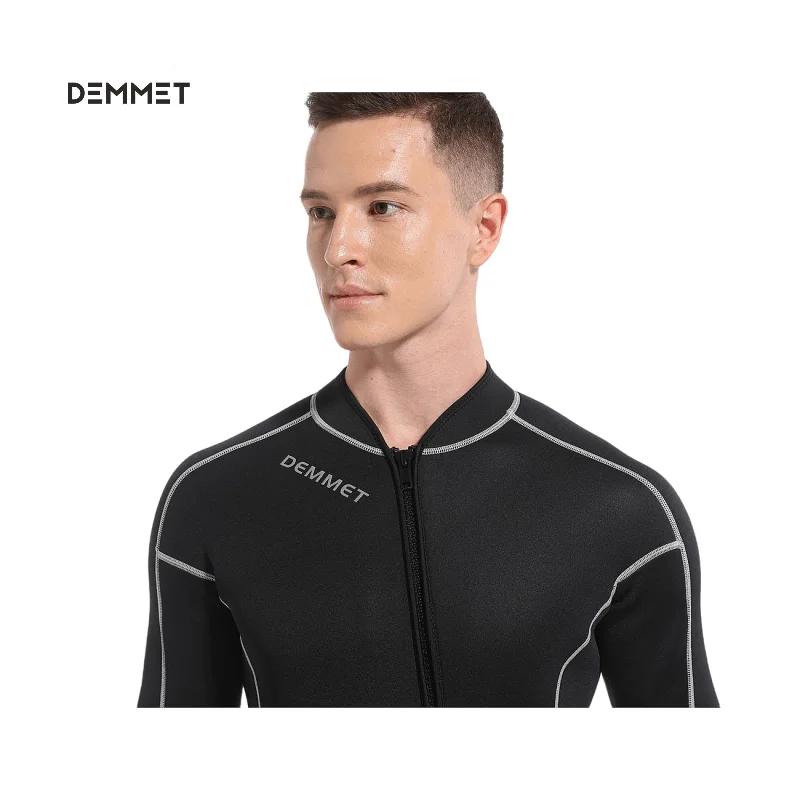 New Wetsuit Men\'s Style 3mm Neoprene One-piece Short Sleeves Swimsuit Warm Sun Protection Snorkeling Outdoor Surf Wet Type Suit